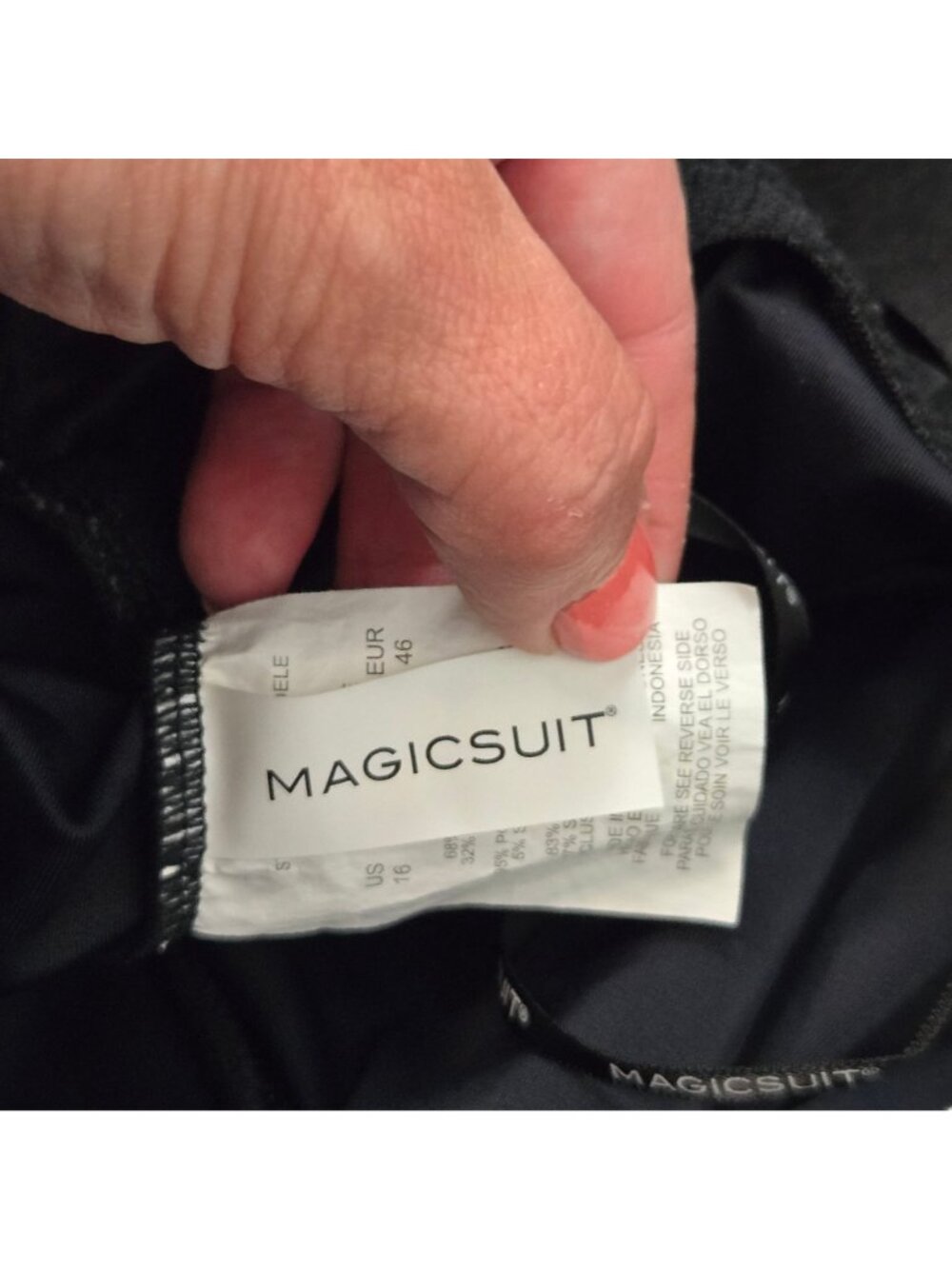 MagicSuit Suit 16 Studded Gabby Romper Racerback One-Piece Swimsuit Black - Picture 11 of 15